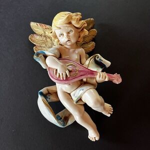 Vtg Simonetti Angel Cherub Xmas Ornament Decor 567 Fontanini‎ Depose Italy 1984